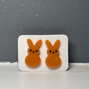 Peeps Bunny Shaped Stud Earrings